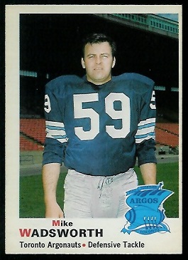 Mike Wadsworth 1970 O-Pee-Chee CFL football card