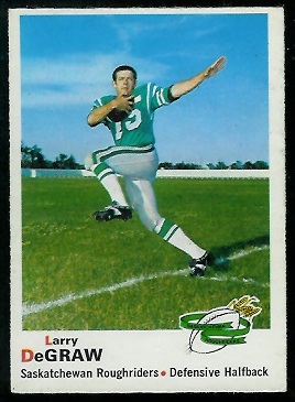 Larry DeGraw 1970 O-Pee-Chee CFL football card