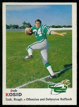 Bob Kosid 1970 O-Pee-Chee CFL football card