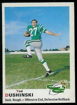 Ted Dushinski 1970 O-Pee-Chee CFL football card