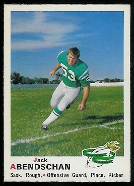 Jack Abendschan 1970 O-Pee-Chee CFL football card