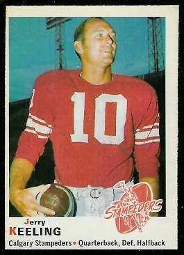 Jerry Keeling 1970 O-Pee-Chee CFL football card Jerry Keeling 1970 O-Pee-Chee CFL football card