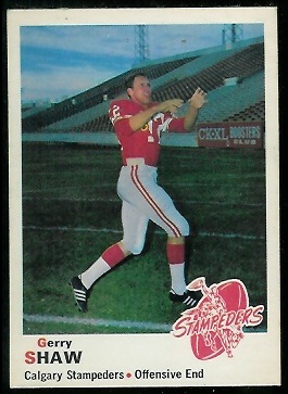 Gerry Shaw 1970 O-Pee-Chee CFL football card