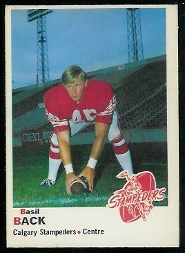 Basil Bark 1970 O-Pee-Chee CFL football card Basil Bark 1970 O-Pee-Chee CFL football card
