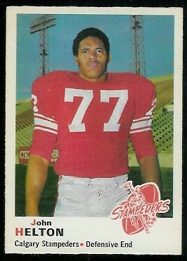 John Helton 1970 O-Pee-Chee CFL football card John Helton 1970 O-Pee-Chee CFL football card