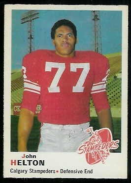 John Helton 1970 O-Pee-Chee CFL football card