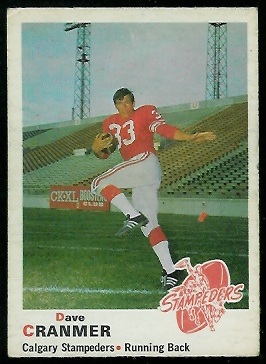 Dave Cranmer 1970 O-Pee-Chee CFL football card