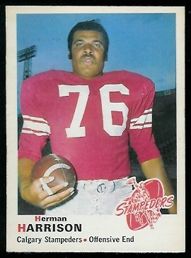 Herman Harrison 1970 O-Pee-Chee CFL football card