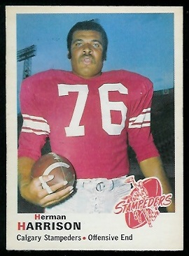 Herman Harrison 1970 O-Pee-Chee CFL football card Herman Harrison 1970 O-Pee-Chee CFL football card