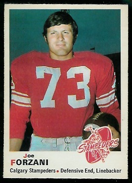 Joe Forzani 1970 O-Pee-Chee CFL football card