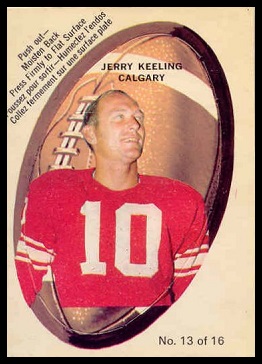 Jerry Keeling 1970 O-Pee-Chee Stickers football card