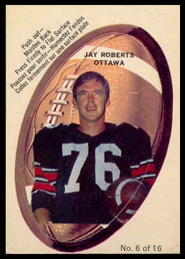 Jay Roberts 1970 O-Pee-Chee Stickers football card