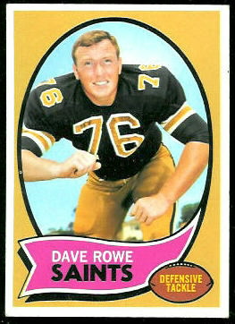 Dave Rowe 1970 Topps football card