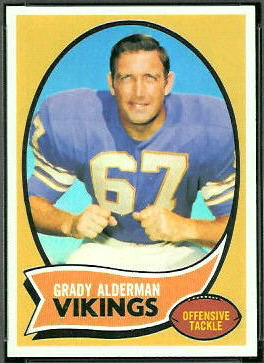 Grady Alderman 1970 Topps football card