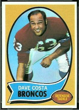 Dave Costa 1970 Topps football card