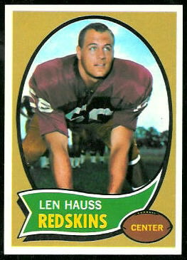 Len Hauss 1970 Topps football card