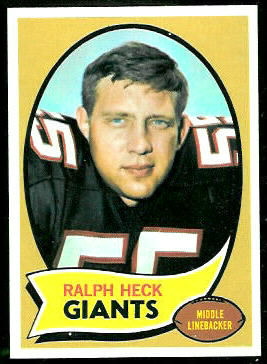 Ralph Heck 1970 Topps football card