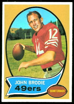 John Brodie 1970 Topps football card
