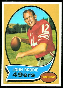 John Brodie 1970 Topps football card