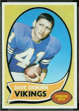 Dave Osborn 1970 Topps football card