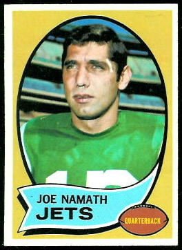 Joe Namath 1970 Topps football card