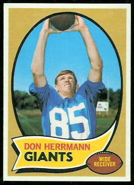 Don Herrmann 1970 Topps football card