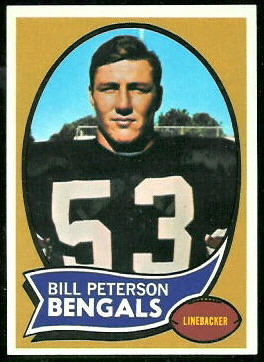 Bill Peterson 1970 Topps football card