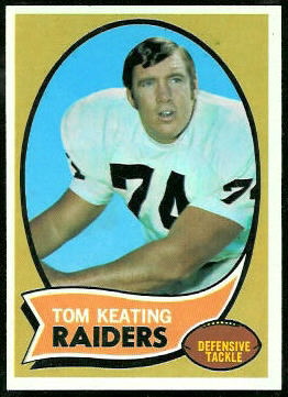 Tom Keating 1970 Topps football card