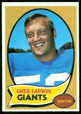 Greg Larson 1970 Topps football card