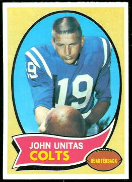 John Unitas 1970 Topps football card