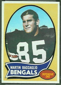 Martin Baccaglio 1970 Topps football card