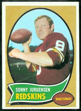 Sonny Jurgensen 1970 Topps football card Sonny Jurgensen 1970 Topps football card