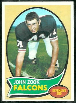 John Zook 1970 Topps football card