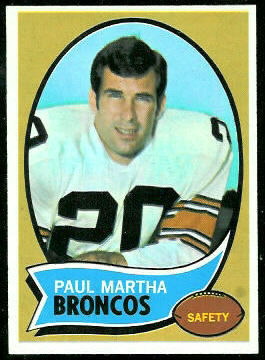 Paul Martha 1970 Topps football card