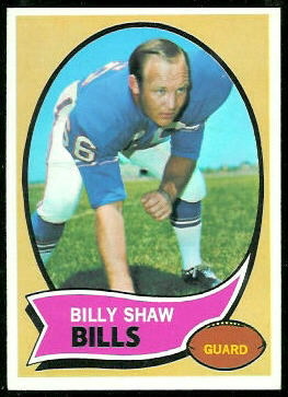 Billy Shaw 1970 Topps football card