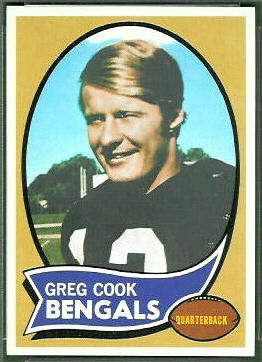 Greg Cook 1970 Topps football card