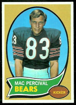 Mac Percival 1970 Topps football card
