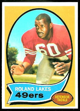 Roland Lakes 1970 Topps football card