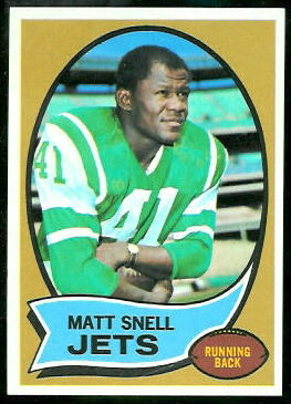 Matt Snell 1970 Topps football card