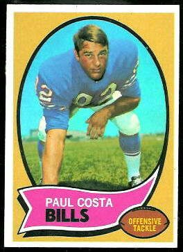Paul Costa 1970 Topps football card