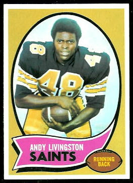 Andy Livingston 1970 Topps football card