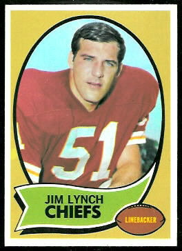 Jim Lynch 1970 Topps football card Jim Lynch 1970 Topps football card
