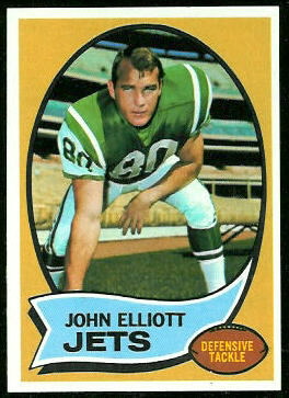 John Elliott 1970 Topps football card John Elliott 1970 Topps football card
