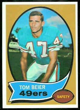 Tom Beier 1970 Topps football card