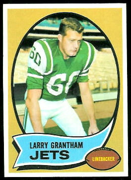 Larry Grantham 1970 Topps football card