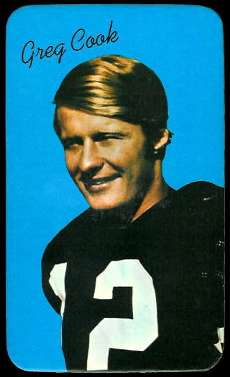 Greg Cook 1970 Topps Super football card Greg Cook 1970 Topps Super football card
