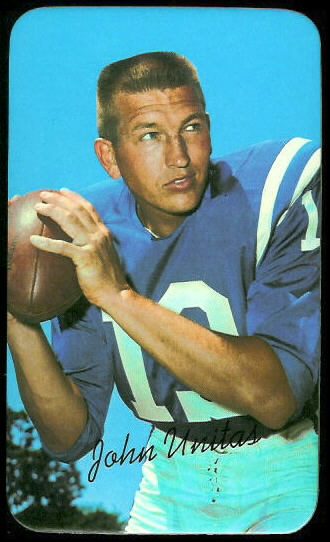 John Unitas 1970 Topps Super football card