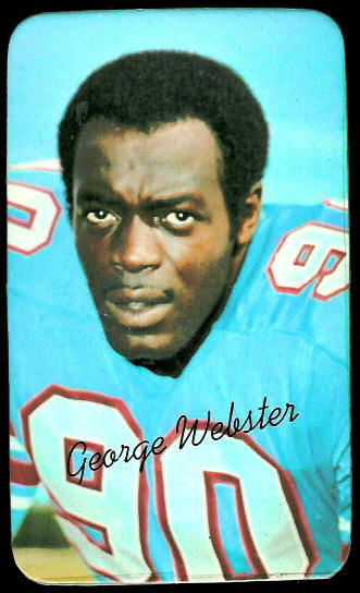 George Webster 1970 Topps Super football card George Webster 1970 Topps Super football card