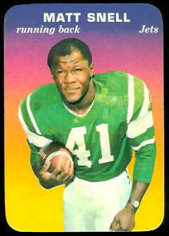 Matt Snell 1970 Topps Super Glossy football card