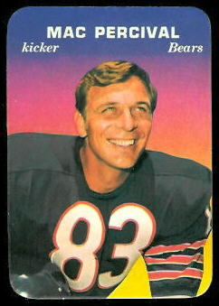 Mac Percival 1970 Topps Super Glossy football card